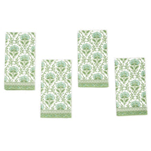Load image into Gallery viewer, Two&#39;s Company Countryside Set of 4 Green Floral Pattern Napkins
