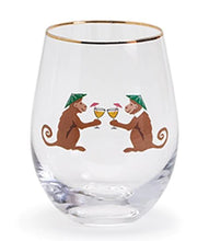 Load image into Gallery viewer, Two&#39;s Company Animal Party Set of 4 Stemless Wine Glasses (16 oz each)
