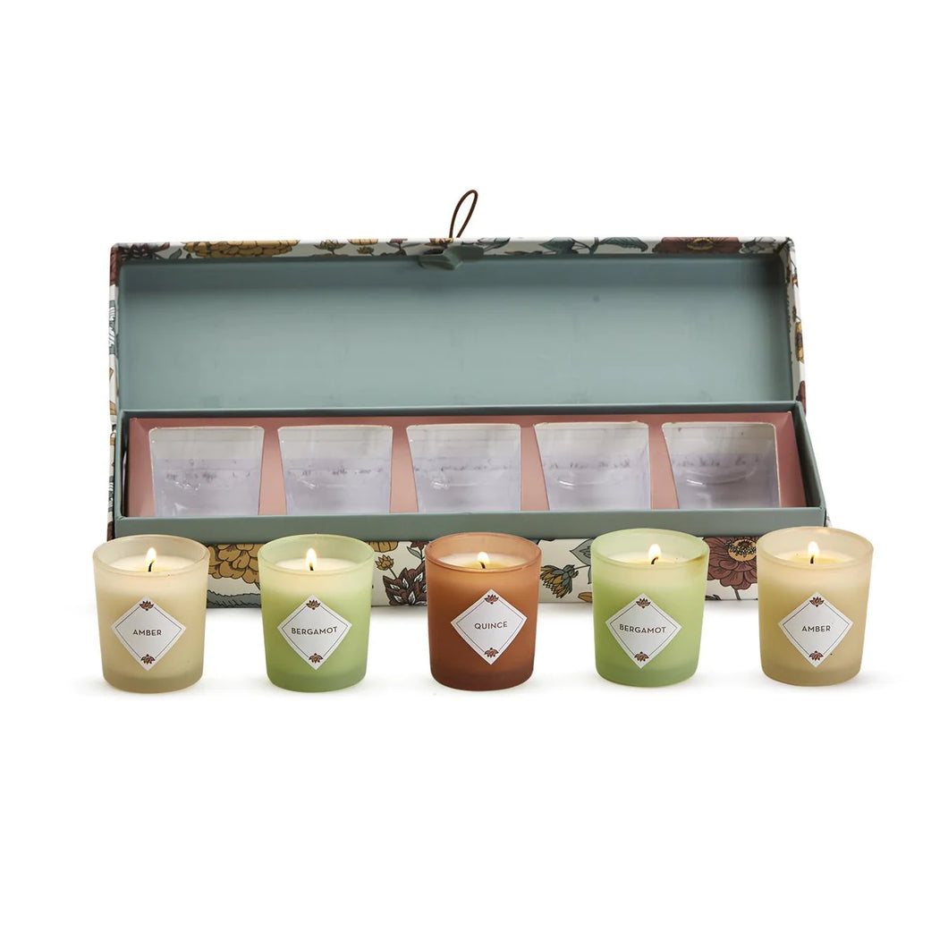 Two's Company Nature Walk Set of 5 Scented Candles in Gift Box