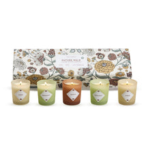 Load image into Gallery viewer, Two&#39;s Company Nature Walk Set of 5 Scented Candles in Gift Box
