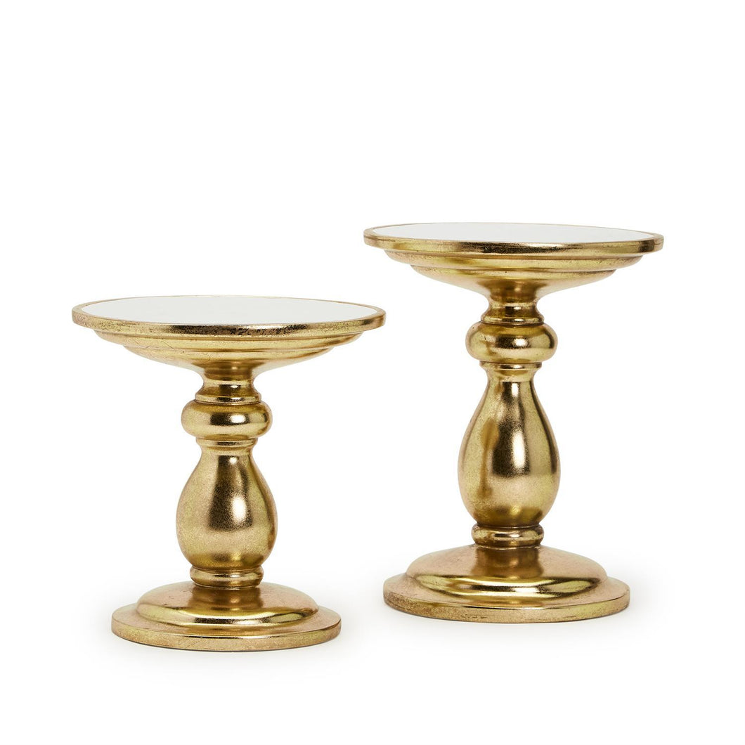 Two's Company Set of 2 Decorative Gold Pedestal Centerpieces