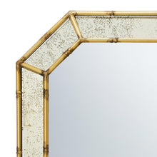 Load image into Gallery viewer, Two&#39;s Company Golden Bamboo Wall Mirror with Antiqued Mirror Frame
