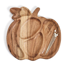 Load image into Gallery viewer, Two&#39;s Company Gather Pumpkin Shape Sectional Charcuterie Board (Includes 20 Wood Picks)
