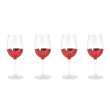 Load image into Gallery viewer, Two&#39;s Company Red Hot Set of 4 Faceted Wine Glasses (16 oz each)
