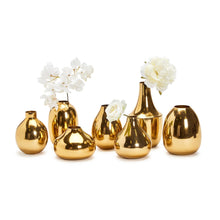 Load image into Gallery viewer, Set of 7 Gold-Plated Nickel Vases by Two&#39;s Company
