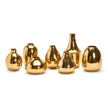 Load image into Gallery viewer, Set of 7 Gold-Plated Nickel Vases by Two&#39;s Company
