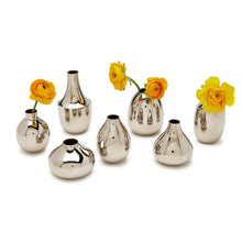 Load image into Gallery viewer, Set of 7 Silver-Plated Nickel Vases by Two&#39;s Company
