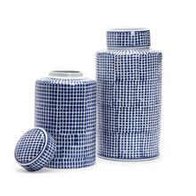 Load image into Gallery viewer, Two&#39;s Company Set of 2 Blue &amp; White Covered Decorative Jars
