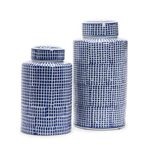 Load image into Gallery viewer, Two&#39;s Company Set of 2 Blue &amp; White Covered Decorative Jars
