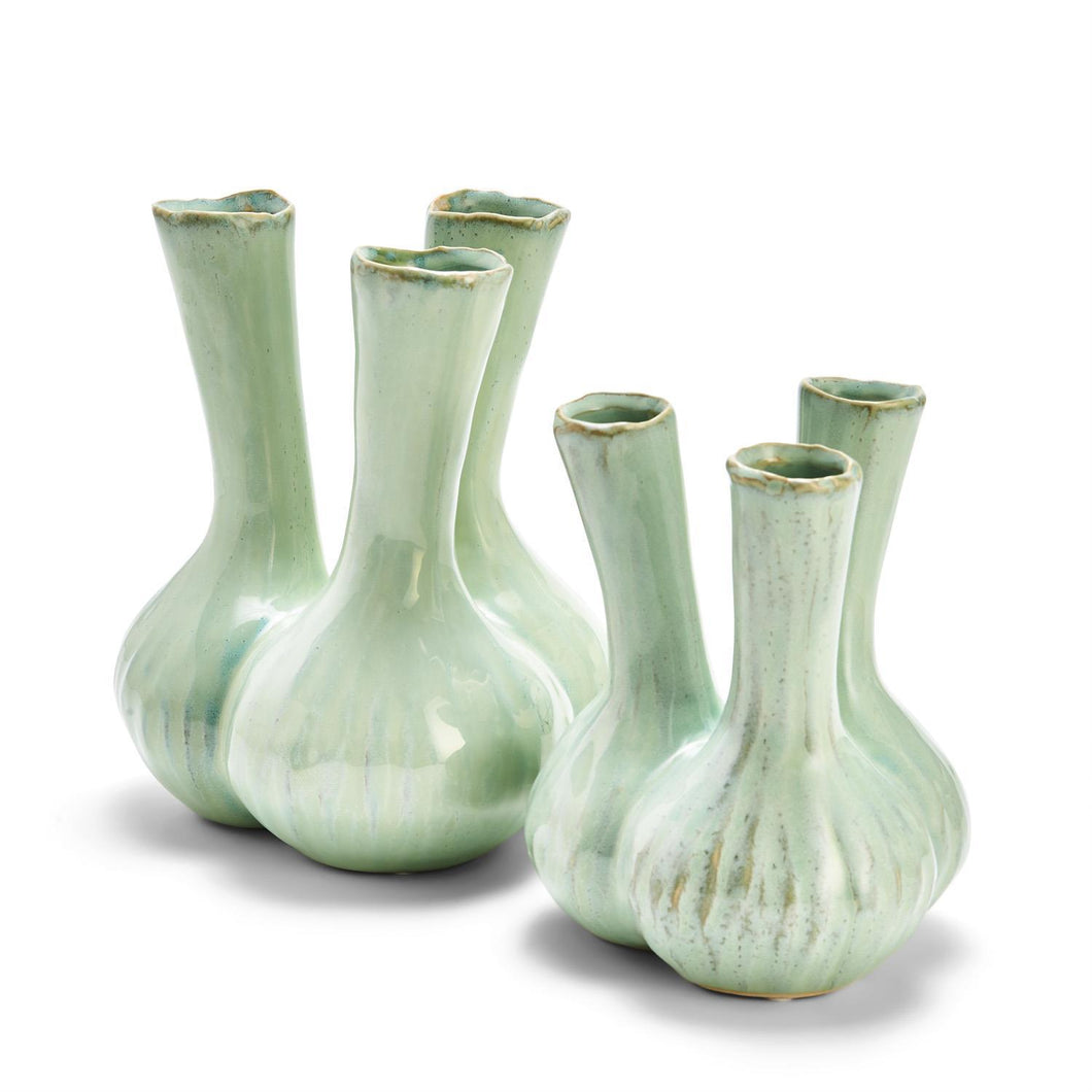 Two's Company Set of 2 Celadon 3 Stem Vases
