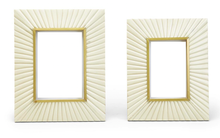 Load image into Gallery viewer, Two&#39;s Company Sunburst Set of 2 Photo Frames With Brass Border
