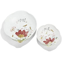 Load image into Gallery viewer, Two&#39;s Company Japanese Flower Blossoms Set of 2 Free Form Bowls
