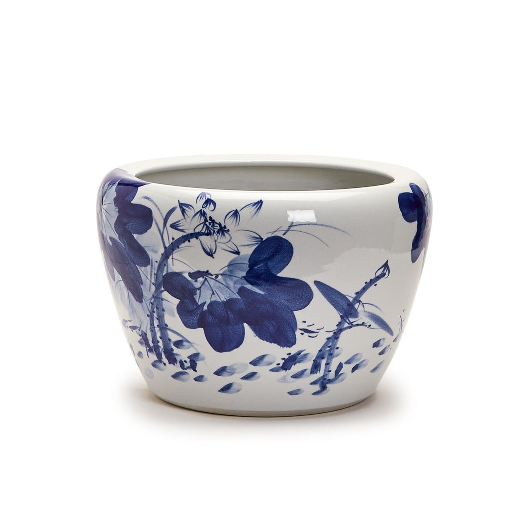 Tozai Japanese Blue Flower Porcelain Planter