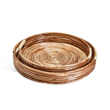 Load image into Gallery viewer, Two&#39;s Company Cap Juluca Set of 2 Hand-Crafted Cane Round Trays
