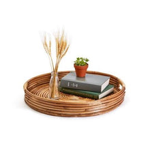Load image into Gallery viewer, Two&#39;s Company Cap Juluca Set of 2 Hand-Crafted Cane Round Trays

