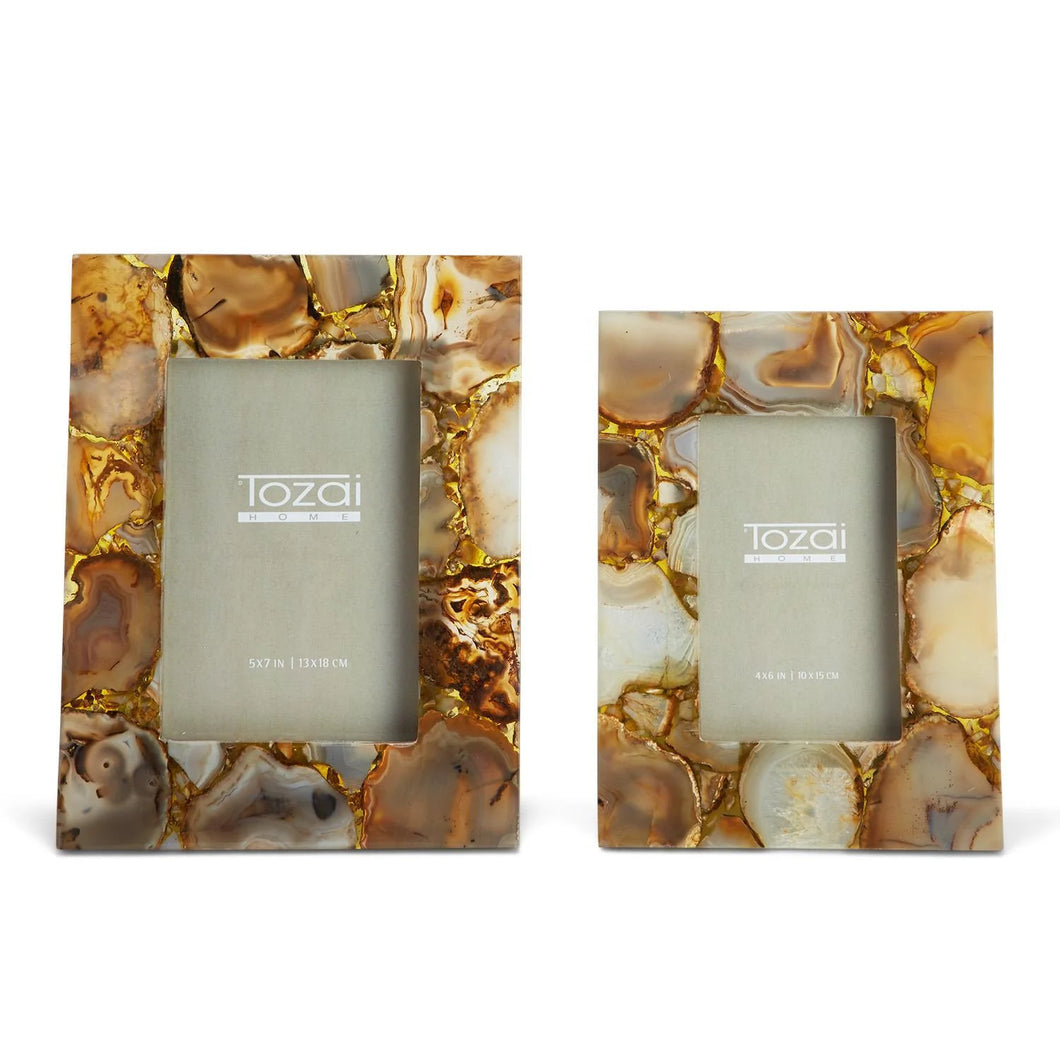 Two's Company Amber Agate Set of 2 Photo Frames (4x6