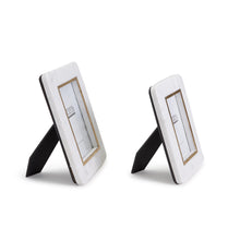Load image into Gallery viewer, Two&#39;s Company Hoxton Set of 2 White Marble Photo Frames w/ Rounded Edges
