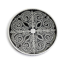 Load image into Gallery viewer, Two&#39;s Company Jaipur Palace Black and White Decorative Round Serving Tray
