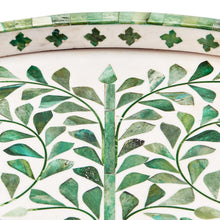 Load image into Gallery viewer, Tozai Green and White Inlaid Decorative Round Decorative Tray
