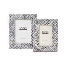 Load image into Gallery viewer, Tozai Set of 2 Grey Diamond Pattern Photo Frames
