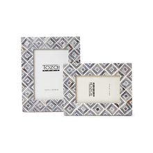 Load image into Gallery viewer, Tozai Set of 2 Grey Diamond Pattern Photo Frames
