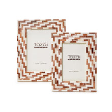 Load image into Gallery viewer, Tozai Set of 2 Brick Mosaic Photo Frames
