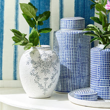 Load image into Gallery viewer, Tozai Home Set of 2 Blue and White Vases
