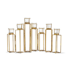 Load image into Gallery viewer, Two&#39;s Company Serpentine Gold Leaf Hinged Votive Candleholders, Set of 7

