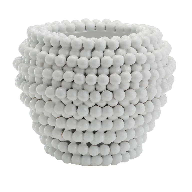 Two's Company Pompom Decorative Ceramic Vase/Planter, YUL109