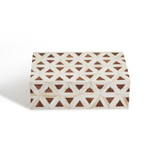 Load image into Gallery viewer, Two&#39;s Company Iniala Triangle Patterned Bone Covered Box
