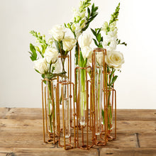 Load image into Gallery viewer, Tozai Lavoisier Hinged Flower Vases With Antiqued Gold Finish, 10-Piece Set
